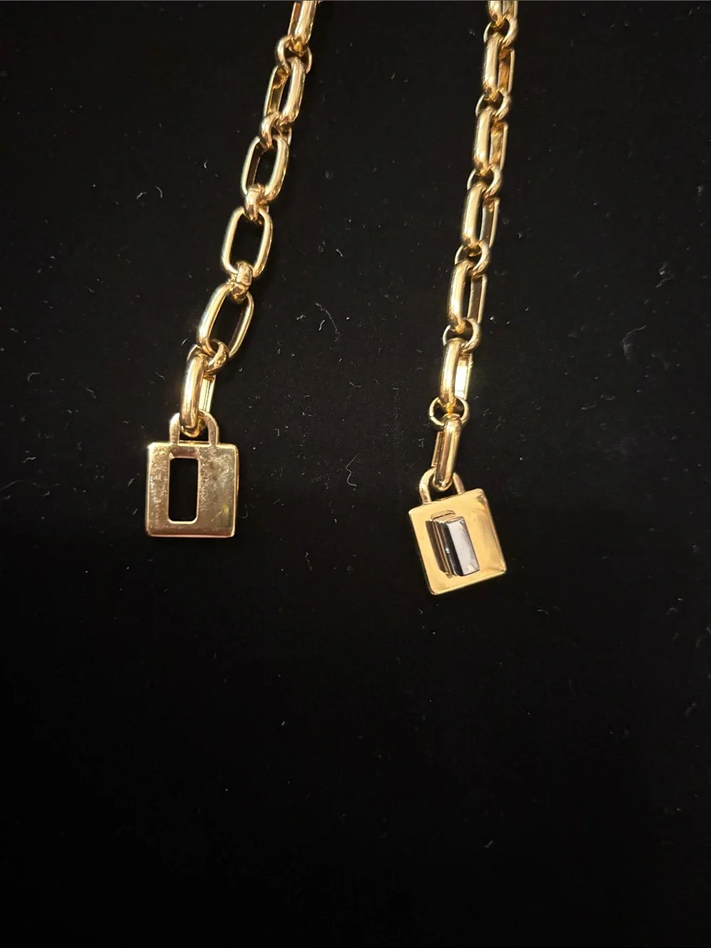 Kate Spade Gold Link Chain Necklace with Padlock Charm